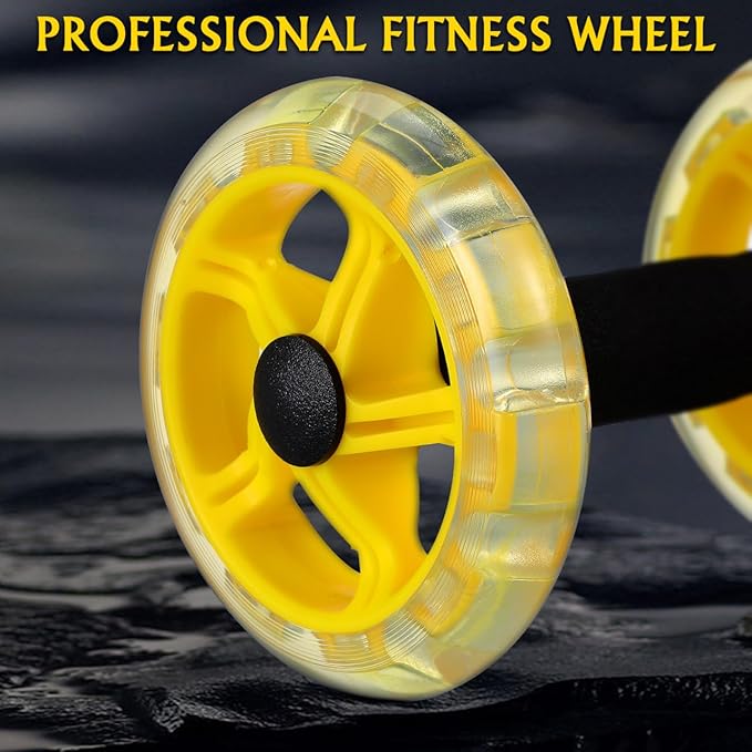 Household Appliances Exercise Abdominal Roller Workout Roller Abs Ab Fitness Roller Yellow Equipment Fitness Device Fitness Wheel Ab Wheel Dumbbel Ab