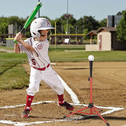 Gonex Baseball Softball Practice Hitting Batting Tripod Stand Rubber Tee Collapsible Portable with Carrying Bag