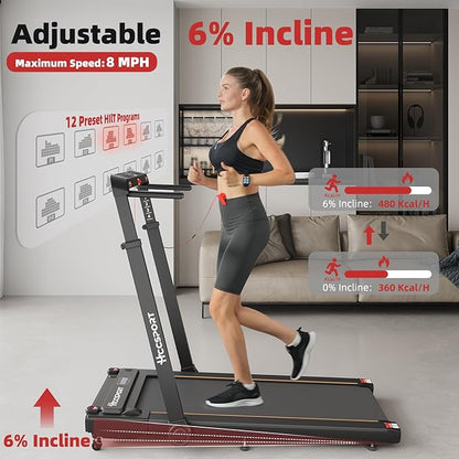 Treadmill with Incline, 3 in 1 Under Desk Treadmill Walking Pad with Removable Desk Workstation 3.5HP Foldable Compact Walking Treadmills for Home Small Office with Wristband Remote Control
