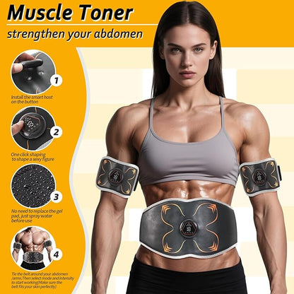 Electronic Muscle Stimulator, Abs Stimulator Muscle Toner for Abdomen/Arm/Leg, Strength Training Equipment for Men and Women