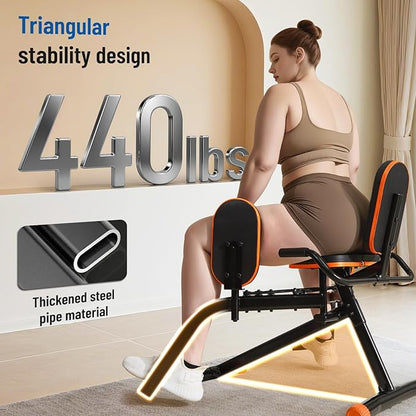 Hip Abductor Machine for Home Gym | Compact Glute Trainer & Thigh Workout Equipment with 3-Level Resistance,Silent Design | Leg Abductor Machine & Booty Builder for Women/Men