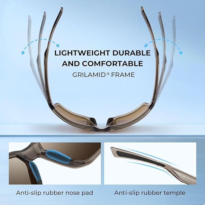 KastKing Osage Polarized Sport Sunglasses for Men and Women, Ideal for Driving Fishing Cycling Running, UV Protection