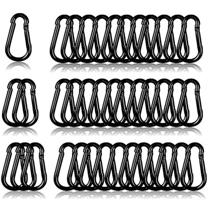 40PCS M4 Black Carabiner Clip, 1.57Inch Snap Hook Quick Link Small Carabiner Clips,Spring Link Buckle for Fishing Camping Hammock Dog Leashes-220LBS Holding Capacity.