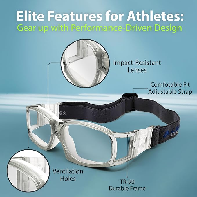 BLUE CUT Safety Outdoor Sports Goggles Unisex Anti Fog Ideal For Basketball Racquetball