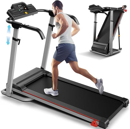 ANCHEER 2025 Premium Treadmill - 3.5HP Treadmills 350+ LBS Weight Capacity- 3-Level Incline, Foldable Design, Adjustable Height with Desk & Pulse Sensor - Perfect for Home Office & Family Workouts
