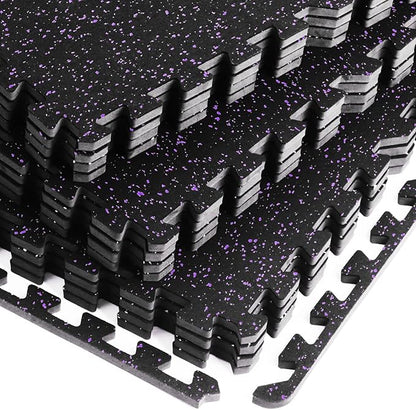 0.56" Thick 48 Sq Ft Rubber Top High 12 Pcs 24 x 24in Tile,