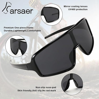 Karsaer Vision Sports Sunglasses Cycling Glasses Baseball Softball Sunglasses Unisex for Adult Youth Kids Boys Girls 8-16