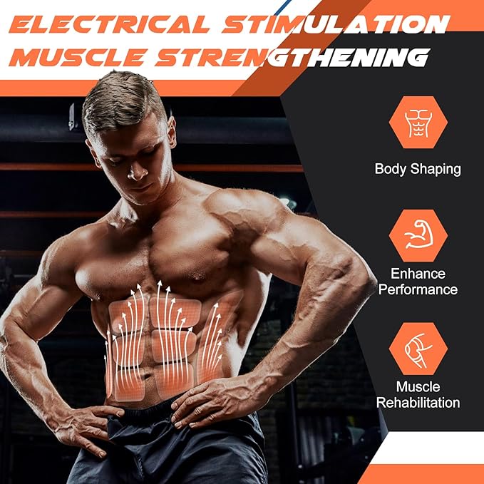 FDA Cleared, MHD TENS Ab Stimulator, TENS & PMS Muscle Stimulator and Muscle Improvement - Your Ab Machine for Effortless Fitness