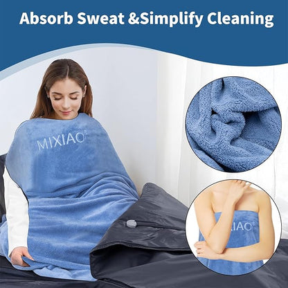 Infrared Sauna Blanket Towel Inserted 30" x 70" Reusable Machine Washable Insert Towel Easy Detoxification Simplifies Clean-Up Super Absorbent Perfect Companion for Infrared Sauna Blanket (Blue)