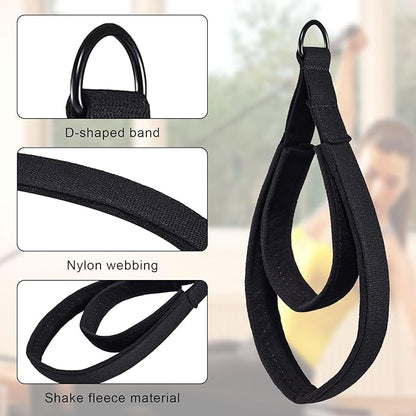 Pilates Double Loop Straps for Reformer, D Ring Straps Handle, Yoga Exercise Straps, 2 PCS