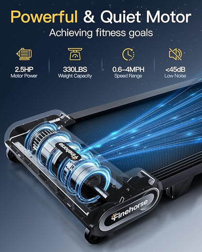 Walking Pad Treadmill with Auto Incline, 6 in 1 Under Desk Treadmill, 6-Level Incline Treadmills, 2.5HP Portable Treadmills for Home with 330LBS Capacity, LED Display, Remote Control