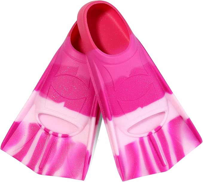 Kids Swim Fins,Short Kids Fins Youth Swimming Flippers for Lap Swimming Training for Children Girls Boys Beginners