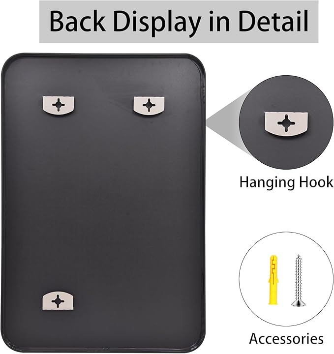 FORBATH Black Bathroom Mirror, Rectangular Vanity Mirror 26" X 38" Wall Mounted Rounded Corner Farmhouse Metal Framed Bath Mirror for Living Room Bedroom Entryway Decor, Hangs Horizontal or Vertical