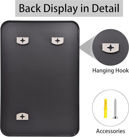 FORBATH Black Bathroom Mirror, Rectangular Vanity Mirror 26" X 38" Wall Mounted Rounded Corner Farmhouse Metal Framed Bath Mirror for Living Room Bedroom Entryway Decor, Hangs Horizontal or Vertical