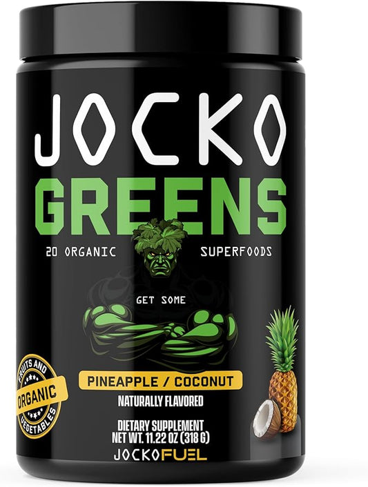 Jocko Fuel Daily Greens Powder - Premium Organic Greens Superfood Powder for Gut Health, Digestion, Bloating, Immune Support with Spirulina, Chlorella, Digestive Enzymes, & Probiotics - 30 Servings