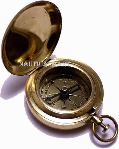 1.75" Classic Pocket Antique Style Camping Brass Push