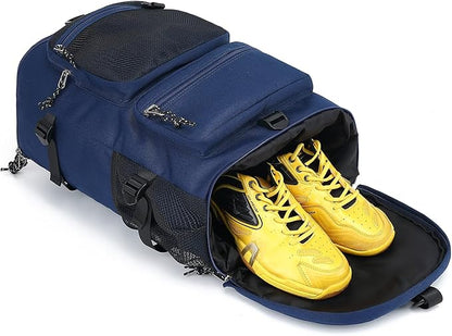 Kalesi Gym Duffle Bag Backpack 4-Way Waterproof with Shoes Compartment for travel Sport Hiking laptop (dark blue)