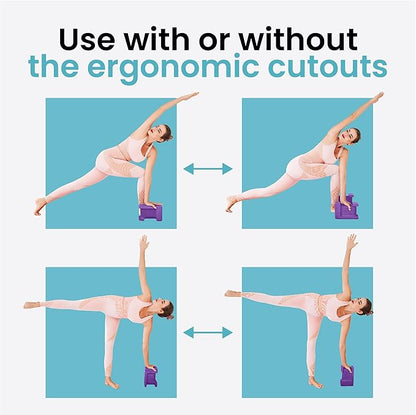 Ergo Yoga Blocks, Relieve Wrist Pain, Improve Comfort and Grip, Contoured Design, Pilates Exercise Balance & Stretching
