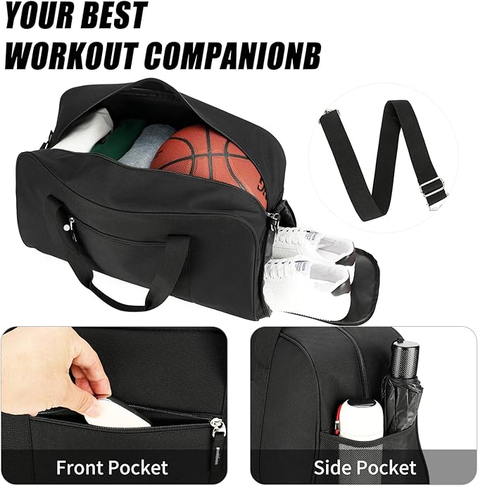 Searock 21 Inch Gym Bag with Shoe Compartment, Sports Duffle Bag for Travel, Carry On Duffel Bag, Weekender Overnight Bags for Men and Women Traveling