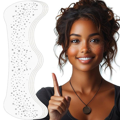 Face Glitter Freckles, Makeup Patches-Silver-Face Glitter Speckles Patches, 4pcs