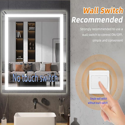 LED Bathroom Mirror with Lights for Wall Mirror 32x24In Vanity