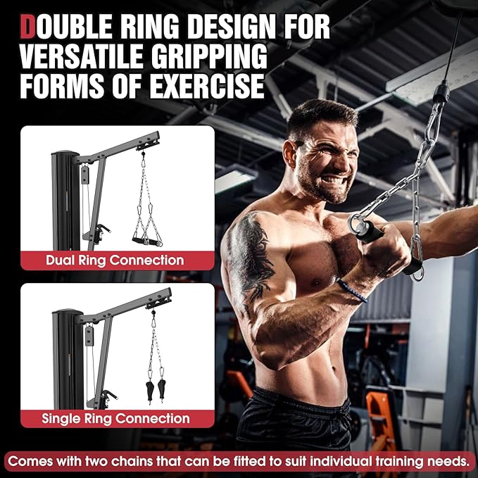 Lat Pull Down Machine Attachment, Tricep Rope Cable Attachment for Gym Cable Machine, Ergonomic Tricep Rope Exercise Handle Accessories for Home Gym