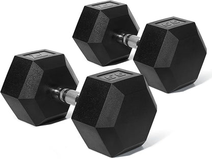 RitFit 5-650 LBS PVC Encased Hex Dumbbell Sets with Optional Rack for Home Gym, Hand weight with Chrome Handle for Strength Training, Workouts