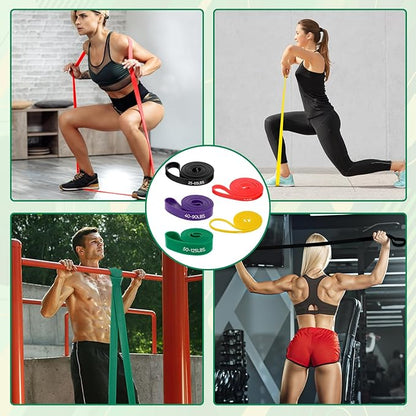 Pull Up Assist Bands with 5 Size, Resistance Band, Loop Power Exercise Band, for Home Gym Fitness, Stretching, Physical Therapy & Training