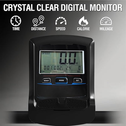 Mikolo Curved Manual Treadmill, Non Electric Treadmill with 8 Resistance Levels, LCD Digital Monitor Shock Absorption, Multi-Grip Adjustable Handrails, Non-Slip Belt