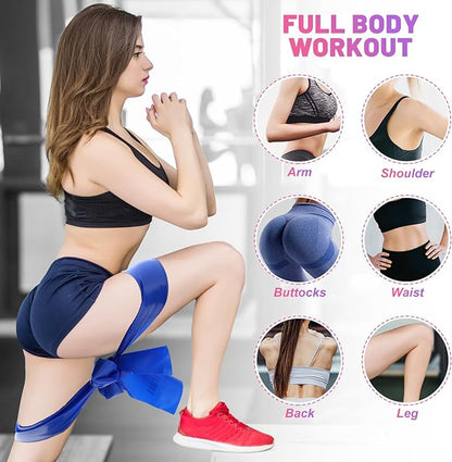 5 Pcs Resistance Bands, Professional Exercise Bands Elastic Stretch Bands for Fitness Yoga Pilates Stretching Strength Training, Workout Bands for Women and Men Home Gym