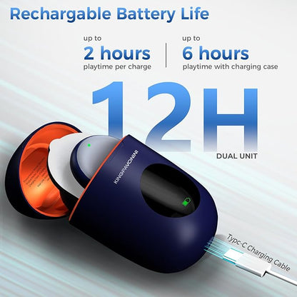 KingPavonini Wireless TENS Unit, Muscle Stimulator for Pain Relief, Portable Rechargable TENS EMS Machine, LED Screen, Remote, Dual Channel 6 Modes 16 Intensity Massager, Charging Case (4 Pads)