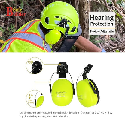 Forestry Safety Helmet with Build-in Visor Mesh Face Shield Ear Muffs 4 in 1 Chainsaw Safety Hard Hats