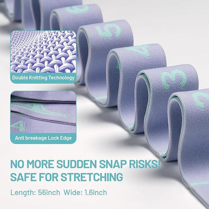 Slim Panda Stretch Strap, Dance Stretch Bands Flexibility, Elastic Yoga Stretching Strap with 9 Loops for Physical Therapy, Pilates, Yoga, Ballet, Gymnastics Stretching Bands for Exercise