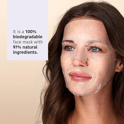 IROHA NATURE Firming & Anti-Aging Tissue Face Mask with Phyto Retinol (Bakuchiol) & Peptides (Pack of 15) | Improves Firmness & Elasticity | Results in 15 Minutes | Cruelty-Free