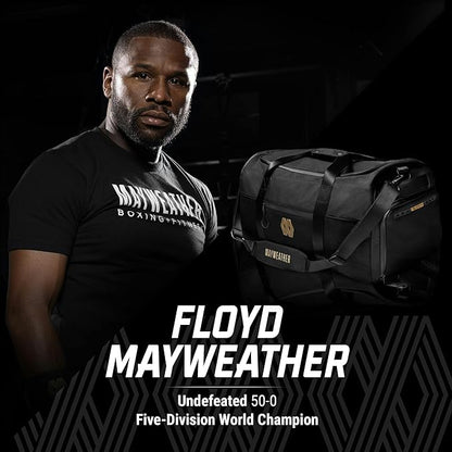 Hayabusa Mayweather Airstream Duffle Gym Bag for Women and Men - Black/Gold, 50L