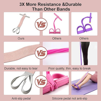 Fabric Resistance Band with Handles, Resistance Bands for Women, Non-Slip Elastic Bands for Strength Muscle Training, Stretch Band Workout Equipment for Leg Arm Chest Core Wrist Ankle