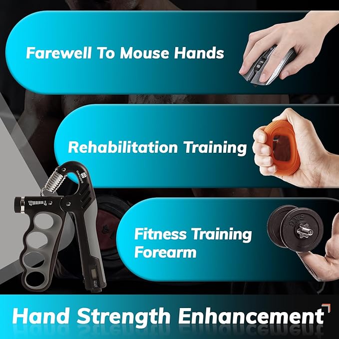 Grip Strength Trainer, Adjustable Resistance 11-220 Ibs Forearm Strengthener,Hand Grip Strengthener With Digital Counter,Improve Wrist Strength,Hand Recovery Exercises