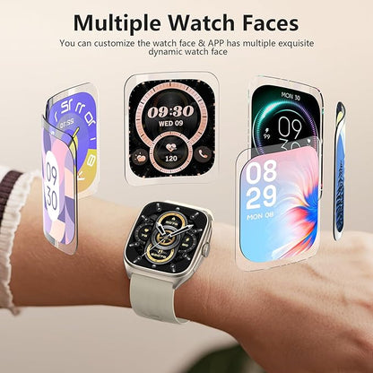 2025 SOUYIE Smart Watch for Men and Women with SOS Emergency Alert, 1.85" AMOLED Fitness Tracker with 100+ Sports Modes, Heart Rate, SpO2, Sleep Monitor, IP68 Waterproof, Compatible Android and iPhone