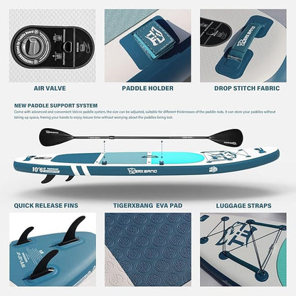 Inflatable Paddle Board with Premium SUP Board Accessories, Allround Paddle Boards for Adults/Kids,Stand Up Paddle Board Defender Collection