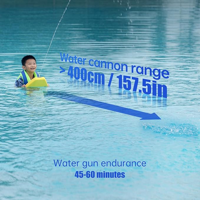 Electric Swimming Kickboard for Kids,Motorized Swim Board with Water Gun, Motorized Swim Training for Children Adults,60N Thrust,198 lbs Buoyancy,25V Rechargeable Battery,Age 41 Months up