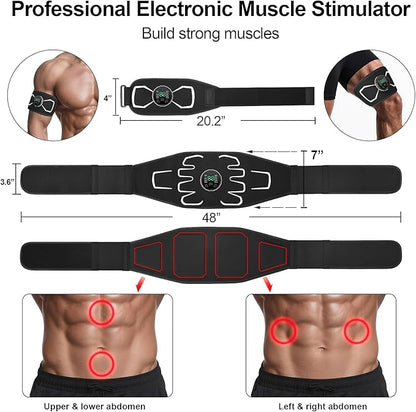 Electronic Muscle Stimulator - Portable Powered Ab Stimulator Muscle Toner for Muscle Conditioning,EMS Ab Machine,Fitness Strength Training Workout Equipment for Men and Women