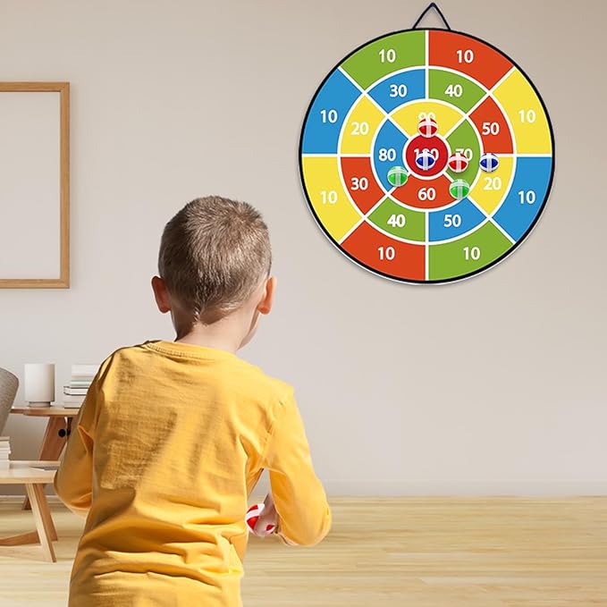 29 Inches Dart Board for Kids，Kids Large Dart Board with Sticky Balls and Darts，Indoor/Outdoor Sport Party Fun Games Toys Birthday Gifts for 3 4 5 6 7 8 9 10 11 12+Year Old Boys Girl