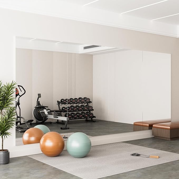 2PCS 71" X 32" Gym Mirror - Full Length Wall Mirror for Gyms, Dance Studios, Home and Yoga - Easy Installation, Ultra Light Shatterproof Nano Miorror Reduces 60% Commercial Insurance Costs, 5LB Each