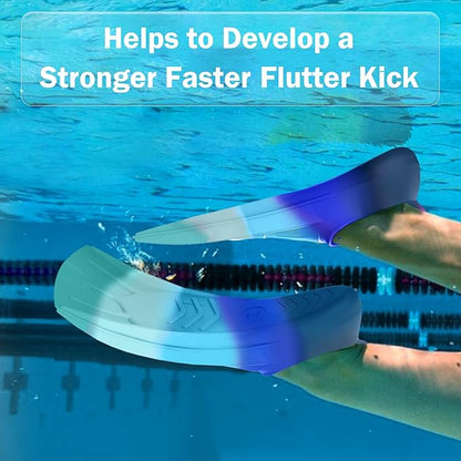 Gintenco Swim Fins, Kids Swim Training Fins for Lap Swimming, Travel Size Flippers with Mesh Bag, Silicone Swimming Fins for Kids Teens Adults Women Men