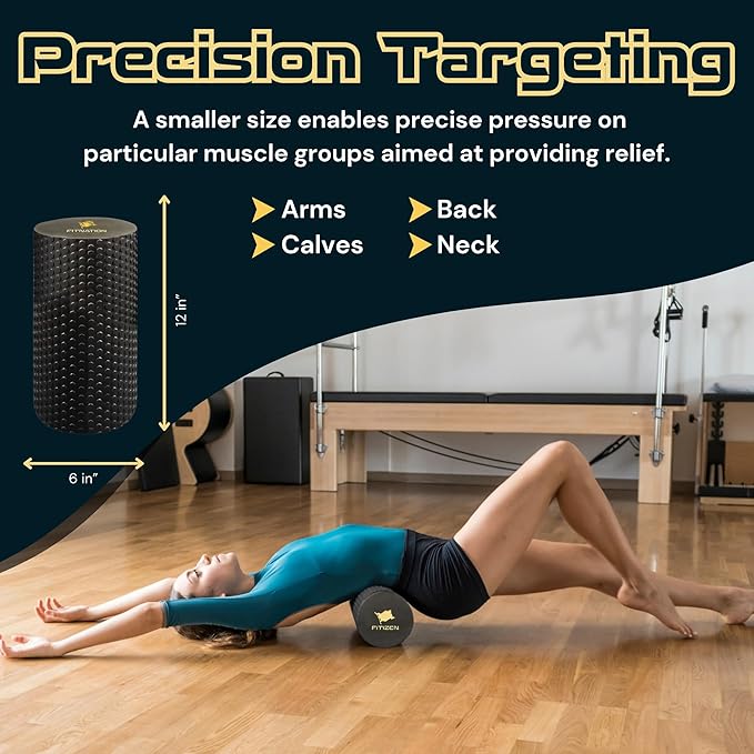 FitNation Foam Roller – High-Density Foam Muscle Roller – Textured Foam Rollers for Muscle Massage, Stretching, Pilates, Yoga