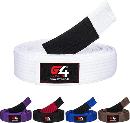 G4 VISION Jiu Jitsu Belt BJJ Belts Brazilian Adult A1 A2 A3 A4 Black Brown Purple Blue White