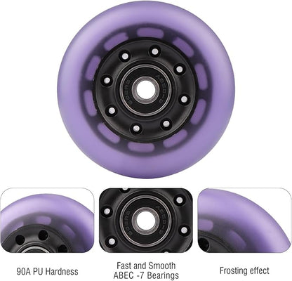 2-Pack 76mm PU Caster Board Replacement Wheel Set 90A Compatible with Razor RipStik Classic Air, DLX G Ripsurf (Purple)