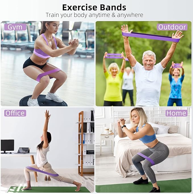 Resistance Bands for Working Out, Elastic Pilates Flexbands for Physical Therapy Yoga, Stretch Exercice Loop Bands for Booty Legs