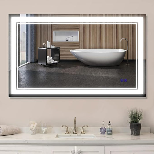 Led Mirror for Bathroom Front Lighted Smart Vanity 40x24 Inch 3 Colors CRI95+, Memory