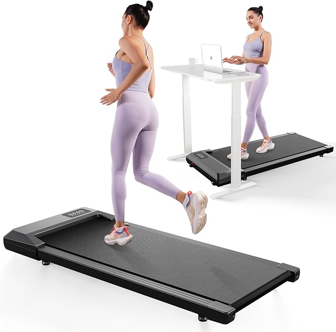 SupeRun Walking Pad, Under Desk Treadmill, 3 in 1 Portable Treadmill with Remote Control LED Display, 2.5 HP Quiet Walking Jogging Machine for Office Home Use, 300 Lbs Capacity